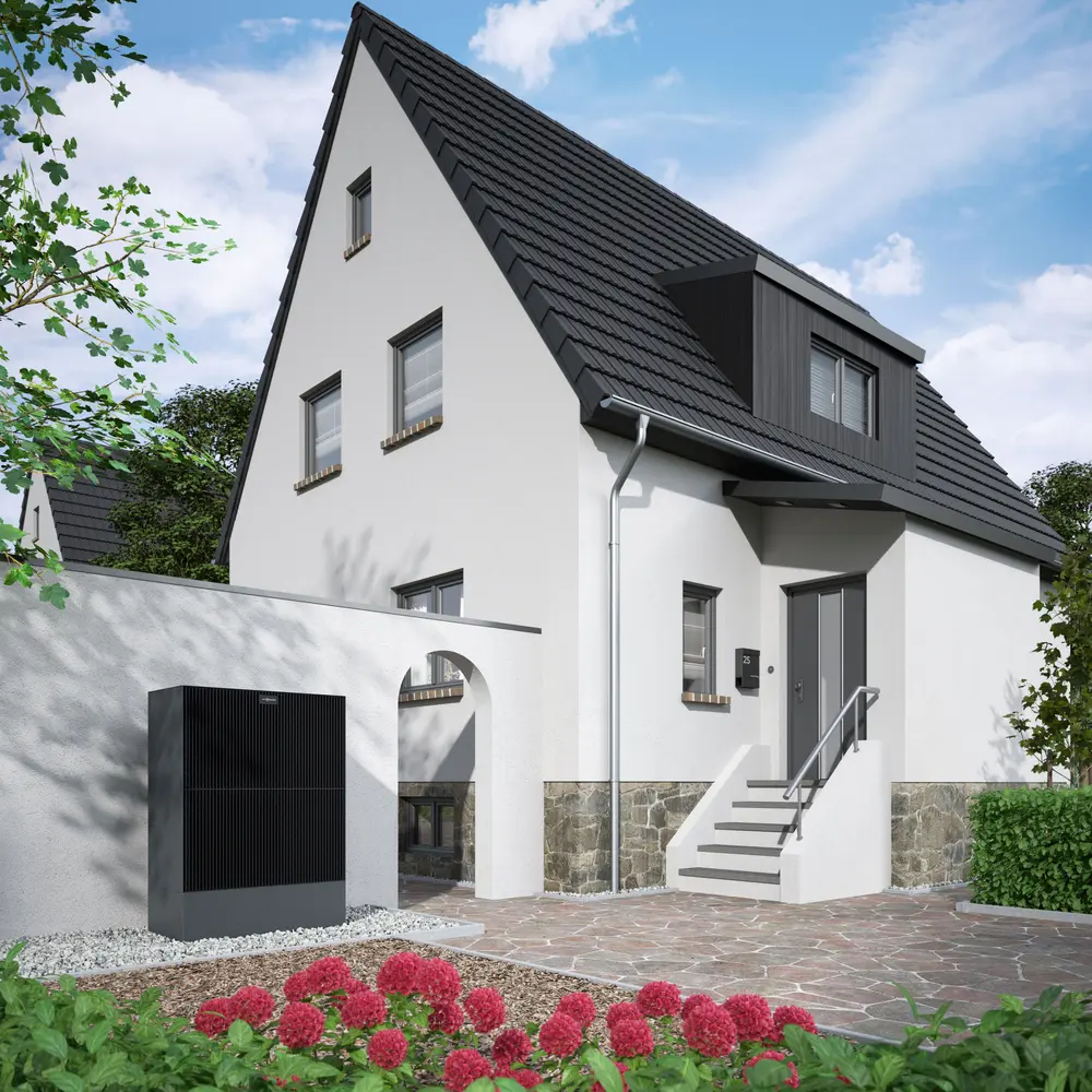 Viessmann Vitocal 250-A an einem modernisierten Wohnhaus